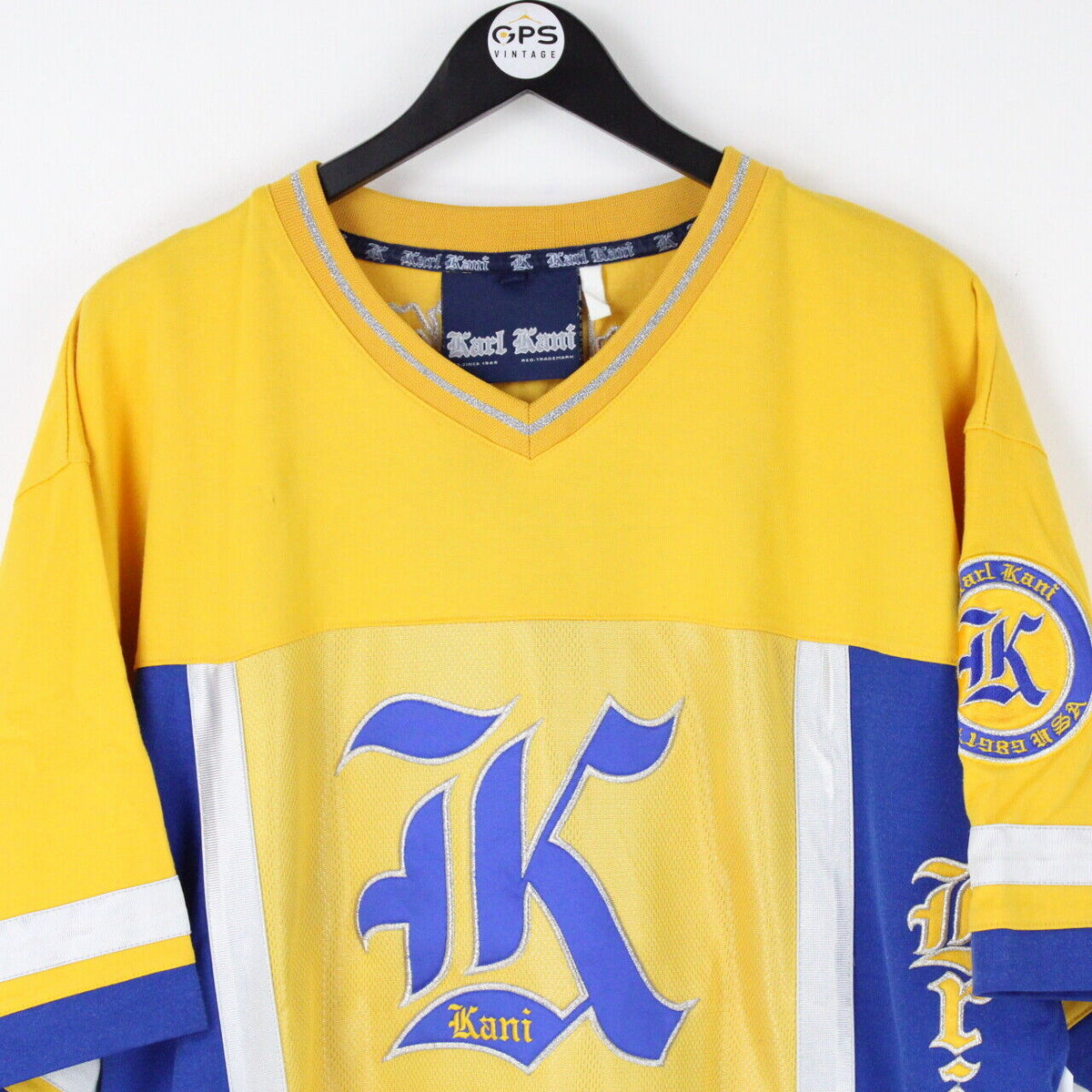 KARL KANI 90s T-Shirt Jersey Yellow | XL – GPS Vintage