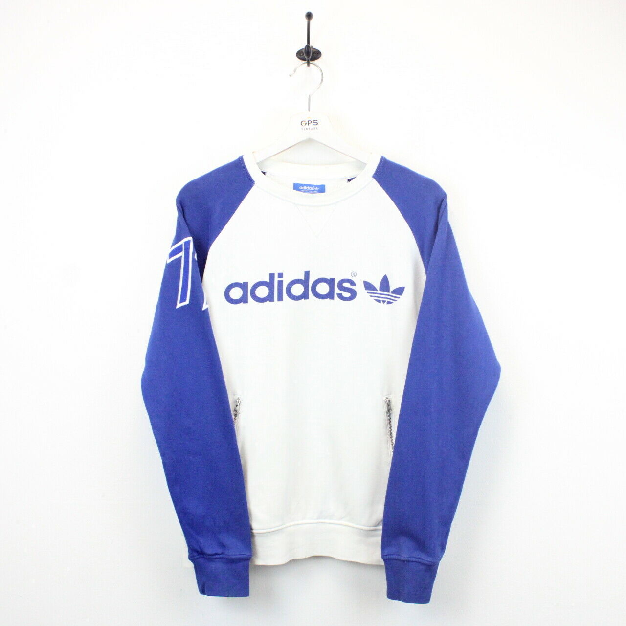 Adidas sweater blue shop and white