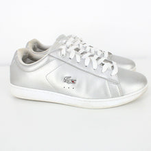 Load image into Gallery viewer, Womens LACOSTE Carnaby Evo Trainers Silver | UK 6