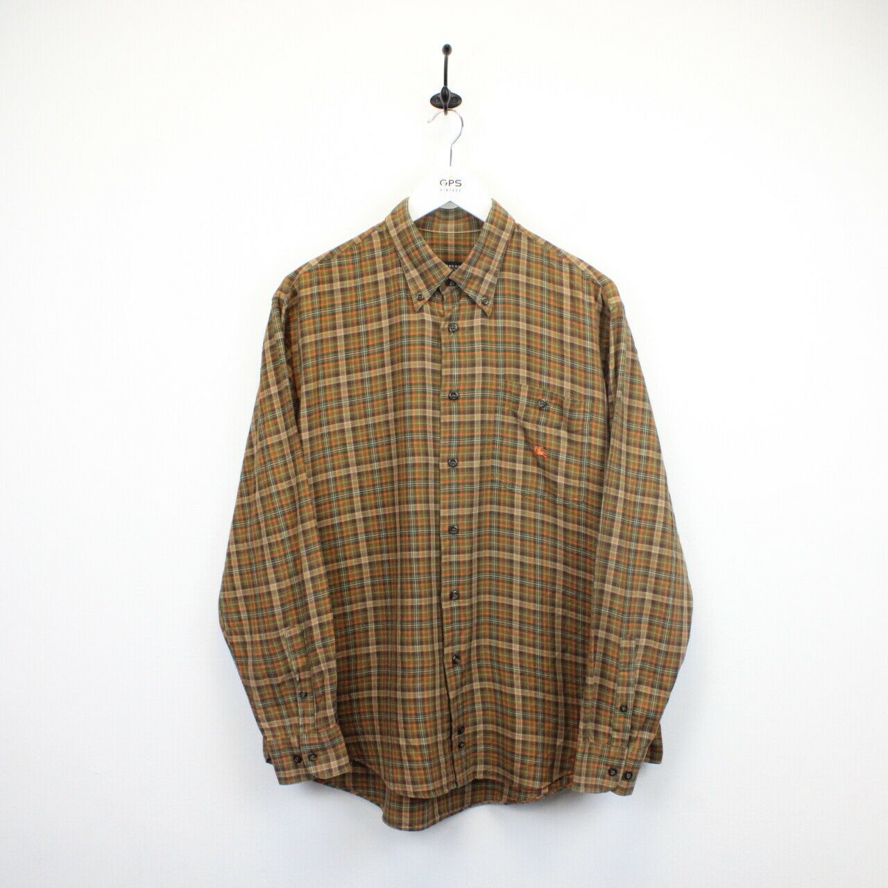 BURBERRY Check Shirt Brown Large