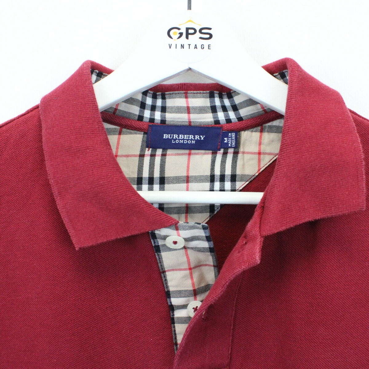 BURBERRY Polo Shirt Red Medium – GPS Vintage