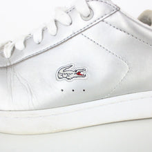Load image into Gallery viewer, Womens LACOSTE Carnaby Evo Trainers Silver | UK 6