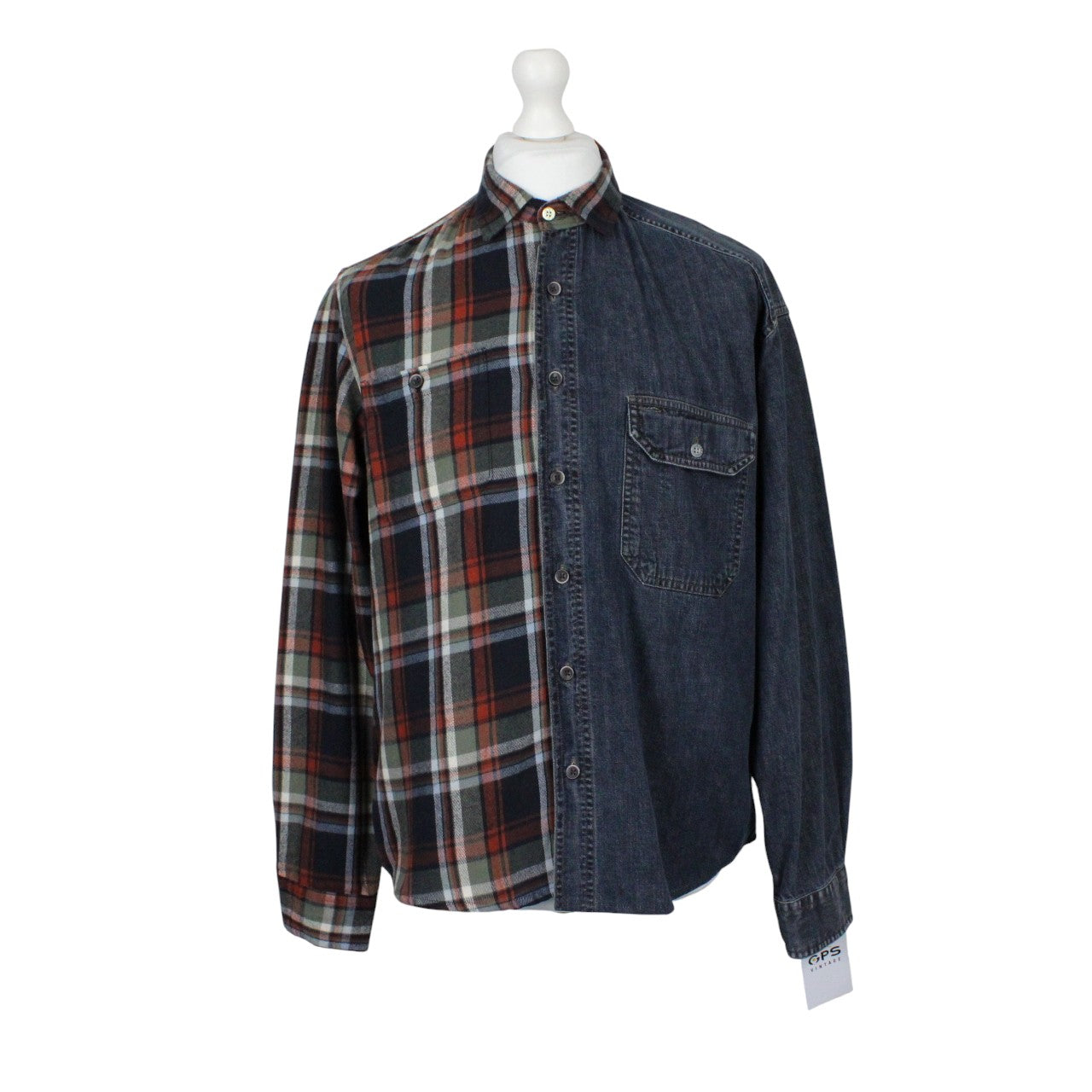 DENIM x FLANNEL Reworked Shirt | Large