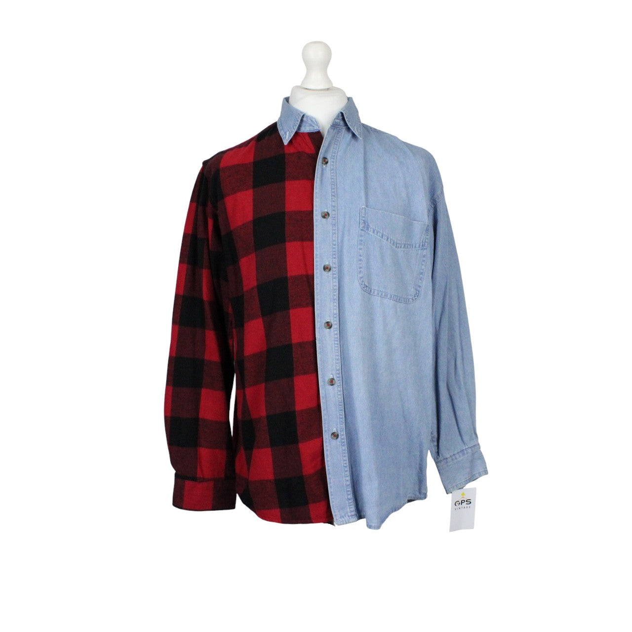 DENIM x FLANNEL Reworked Shirt | Large