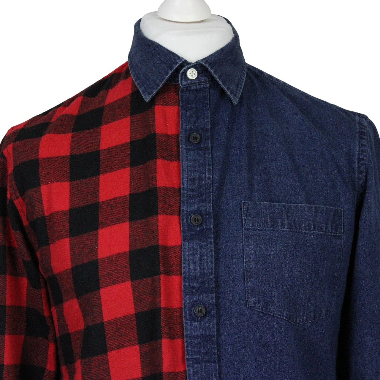 DENIM x FLANNEL Reworked Shirt | Small