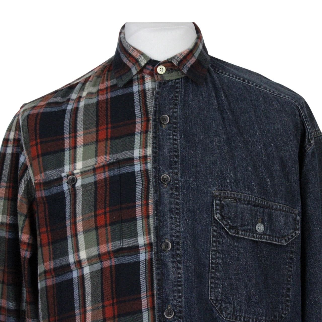 DENIM x FLANNEL Reworked Shirt | Large