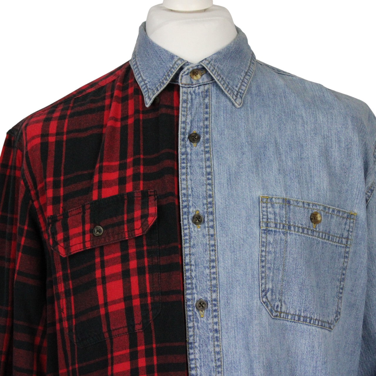 DENIM x FLANNEL Reworked Shirt | XL