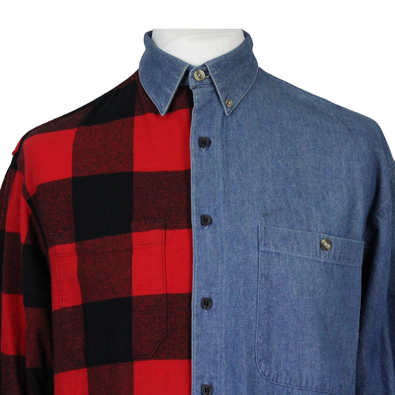 DENIM x FLANNEL Reworked Shirt | Small