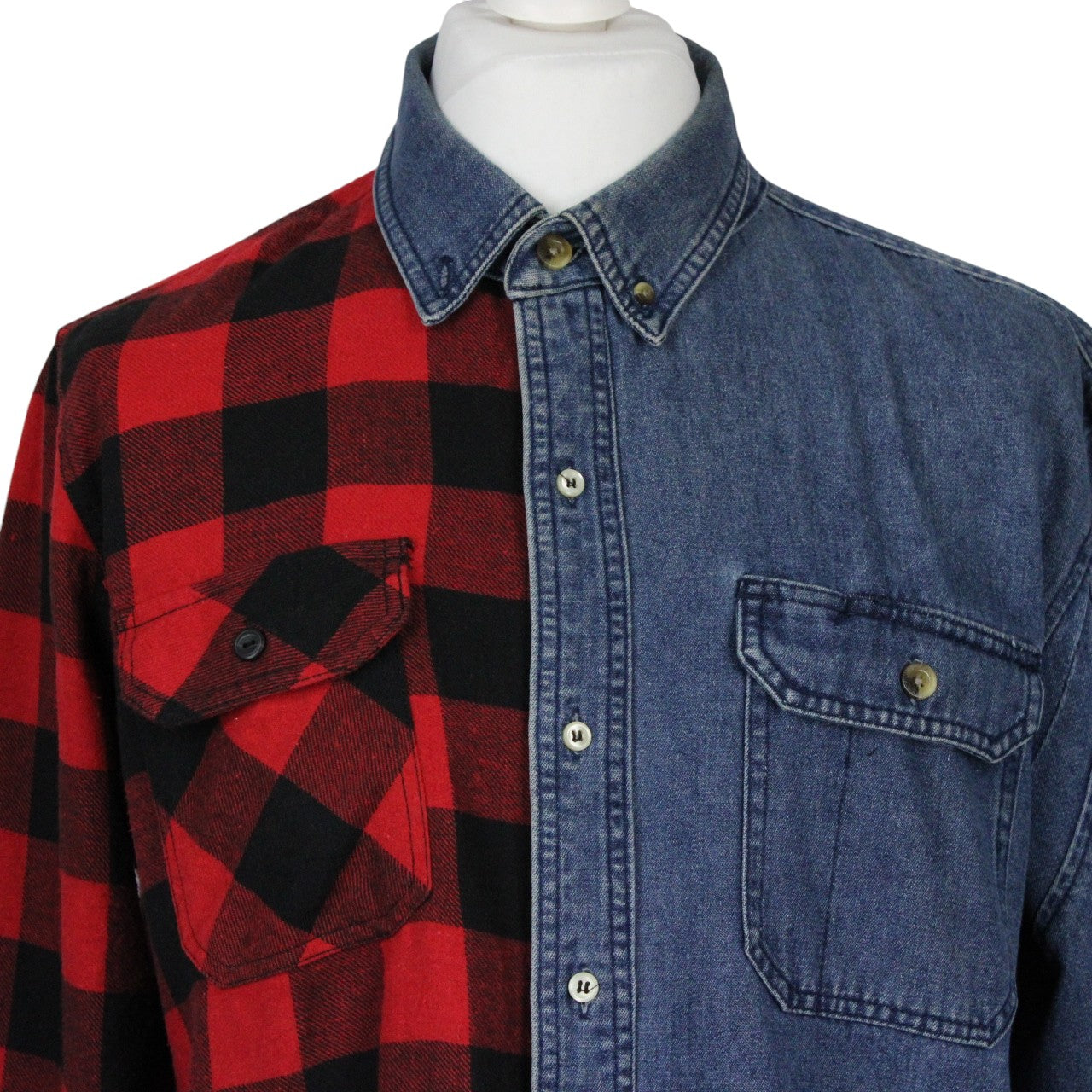 DENIM x FLANNEL Reworked Shirt | Large