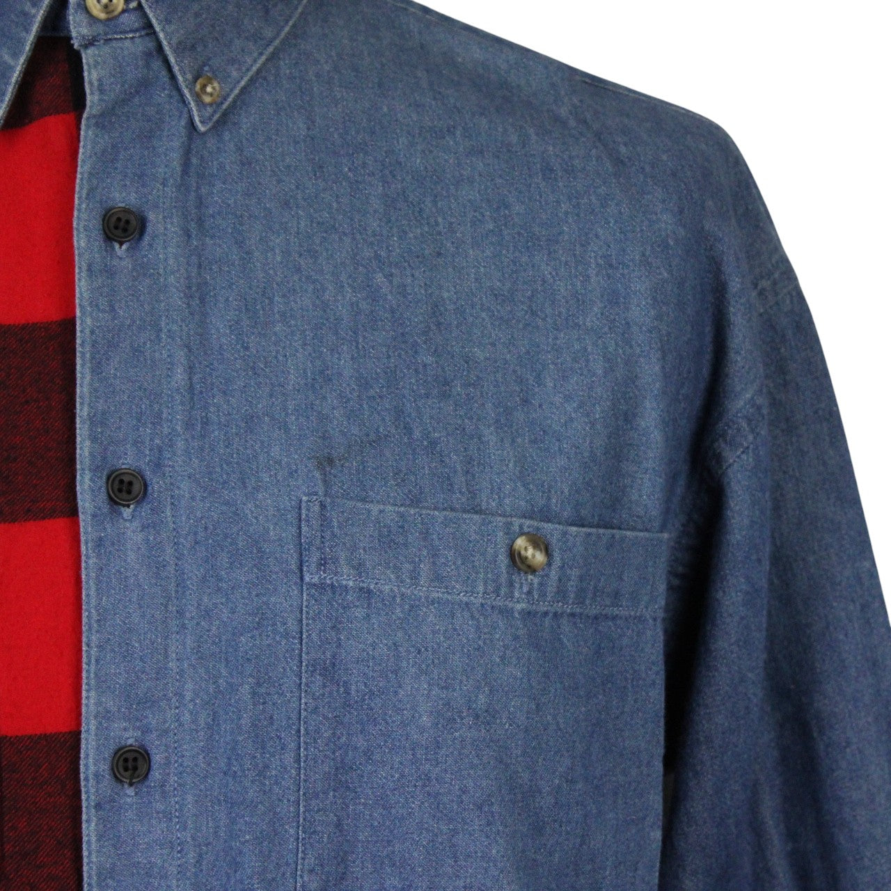 DENIM x FLANNEL Reworked Shirt | Small
