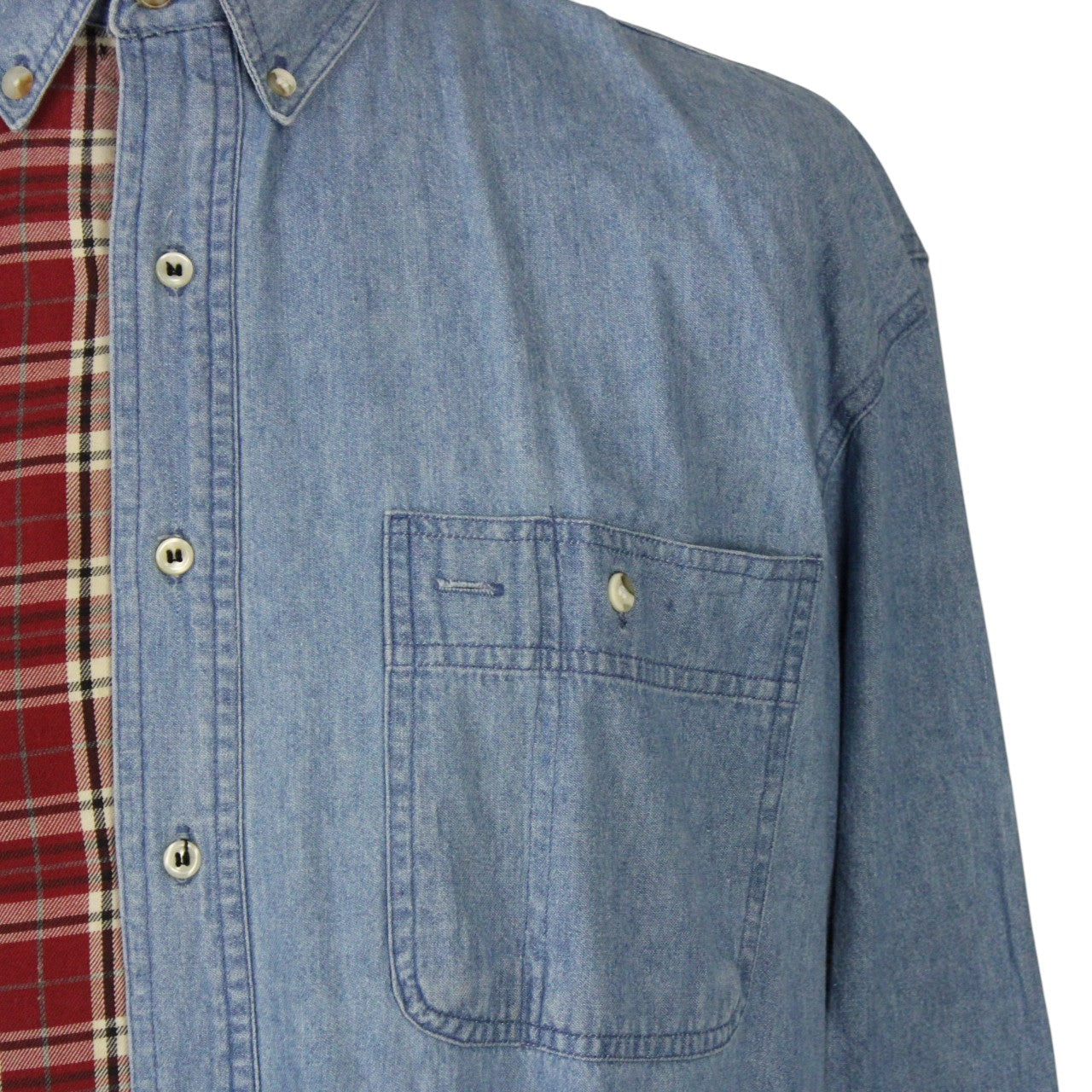 DENIM x FLANNEL Reworked Shirt | Large