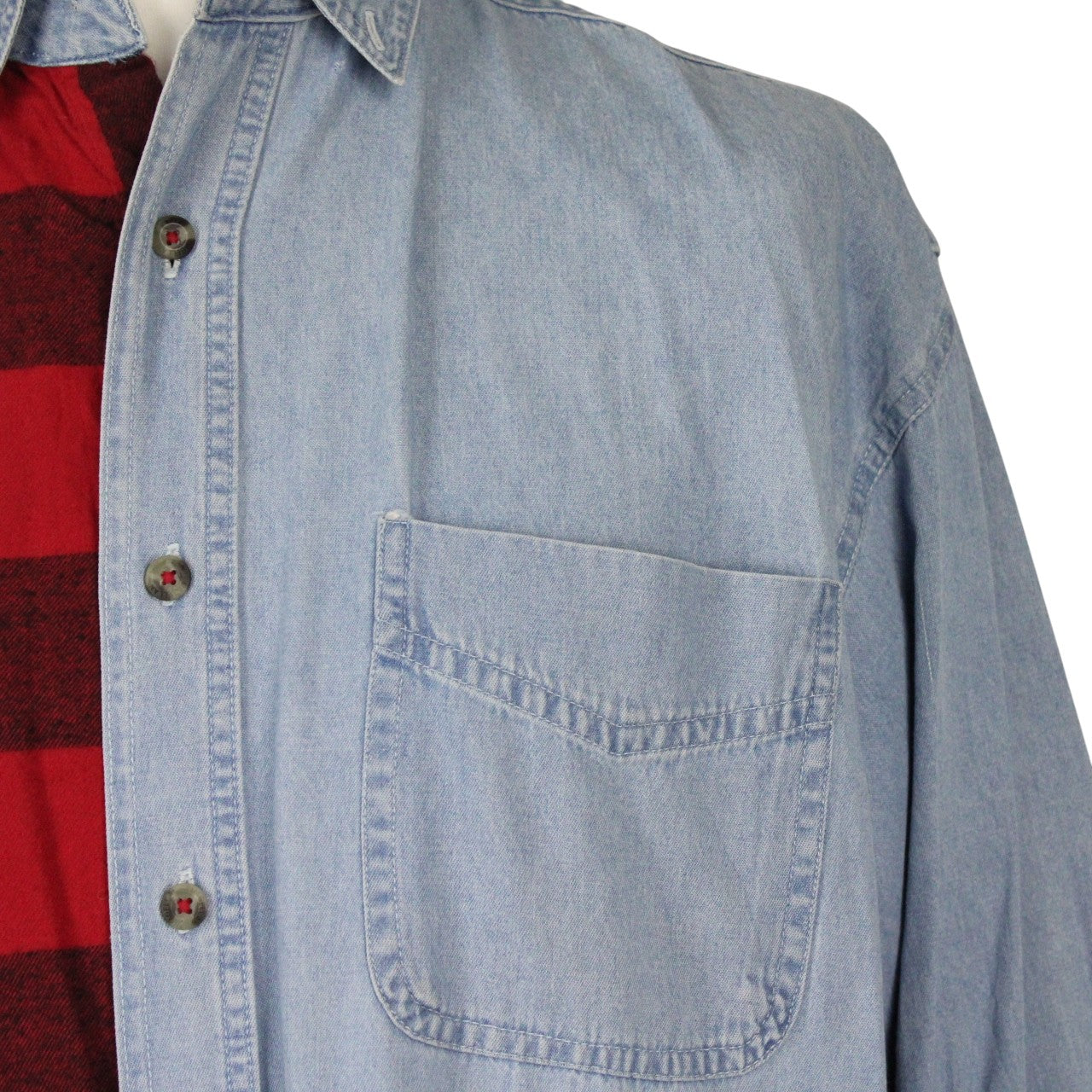 DENIM x FLANNEL Reworked Shirt | Large