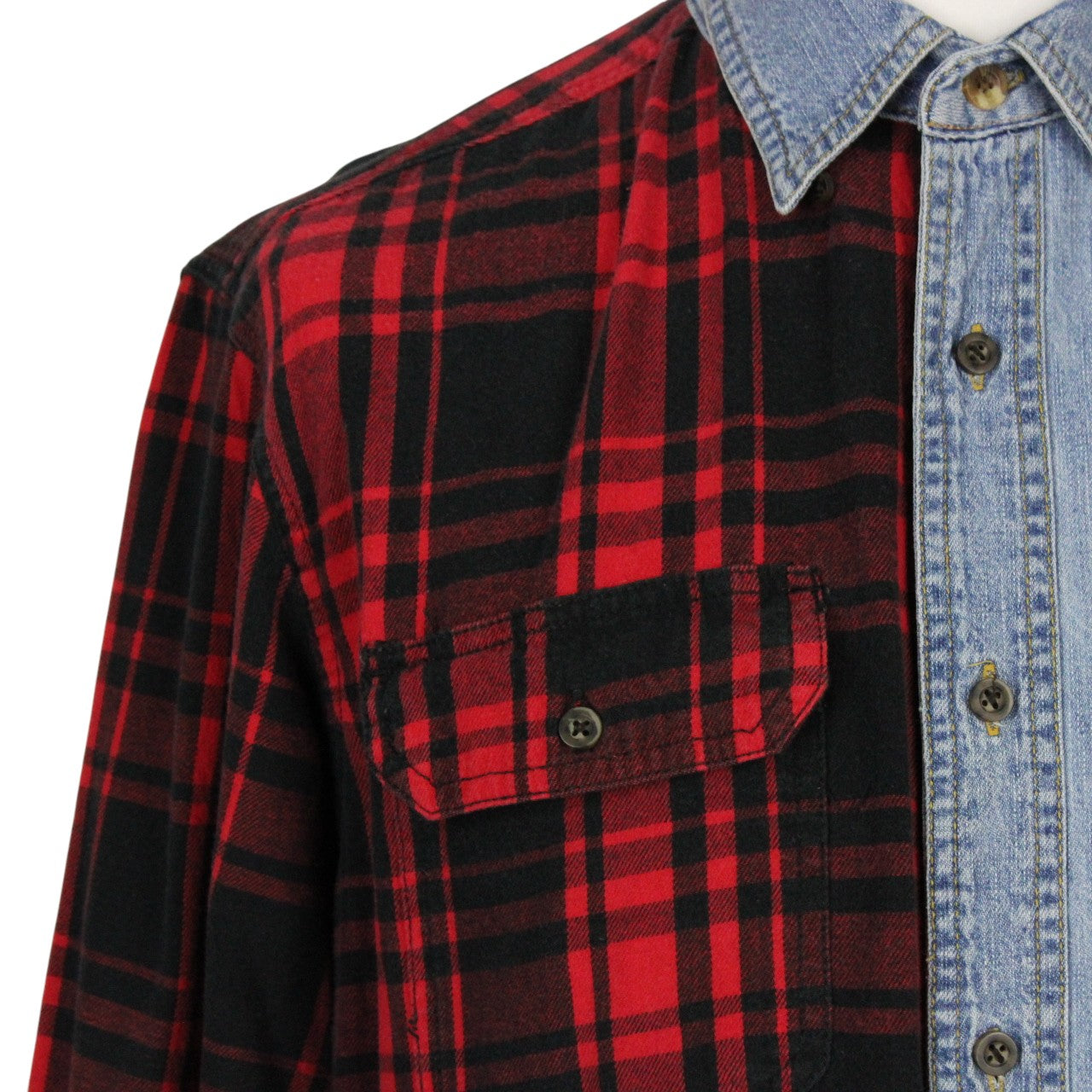 DENIM x FLANNEL Reworked Shirt | XL
