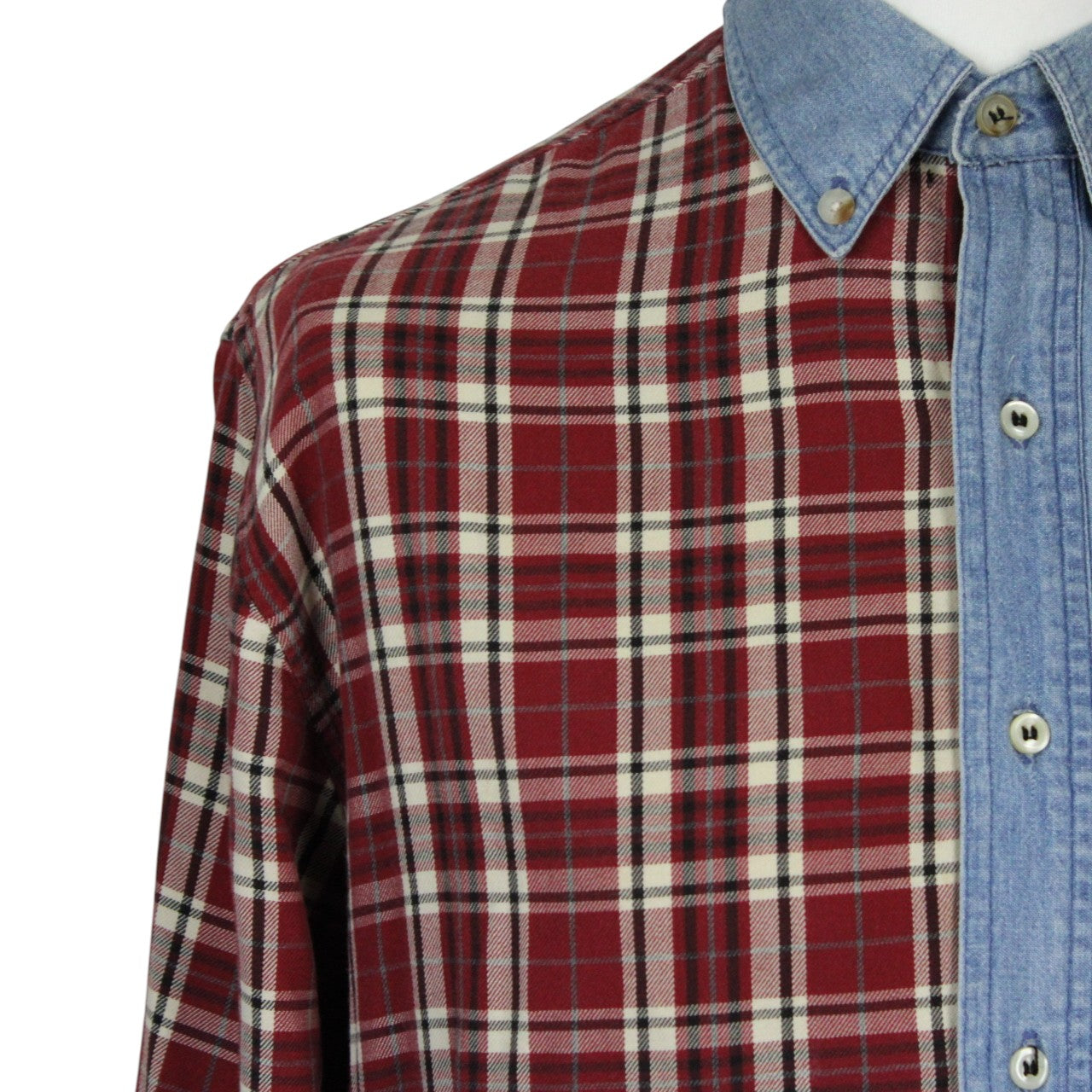 DENIM x FLANNEL Reworked Shirt | Large