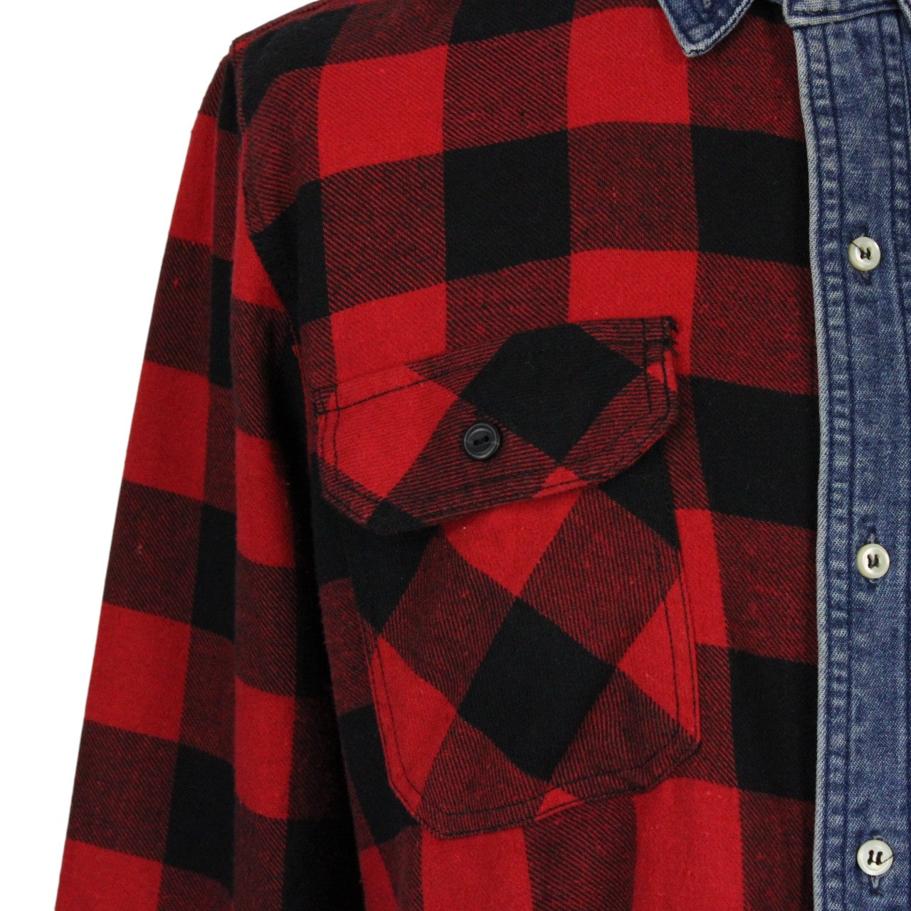 DENIM x FLANNEL Reworked Shirt | Large