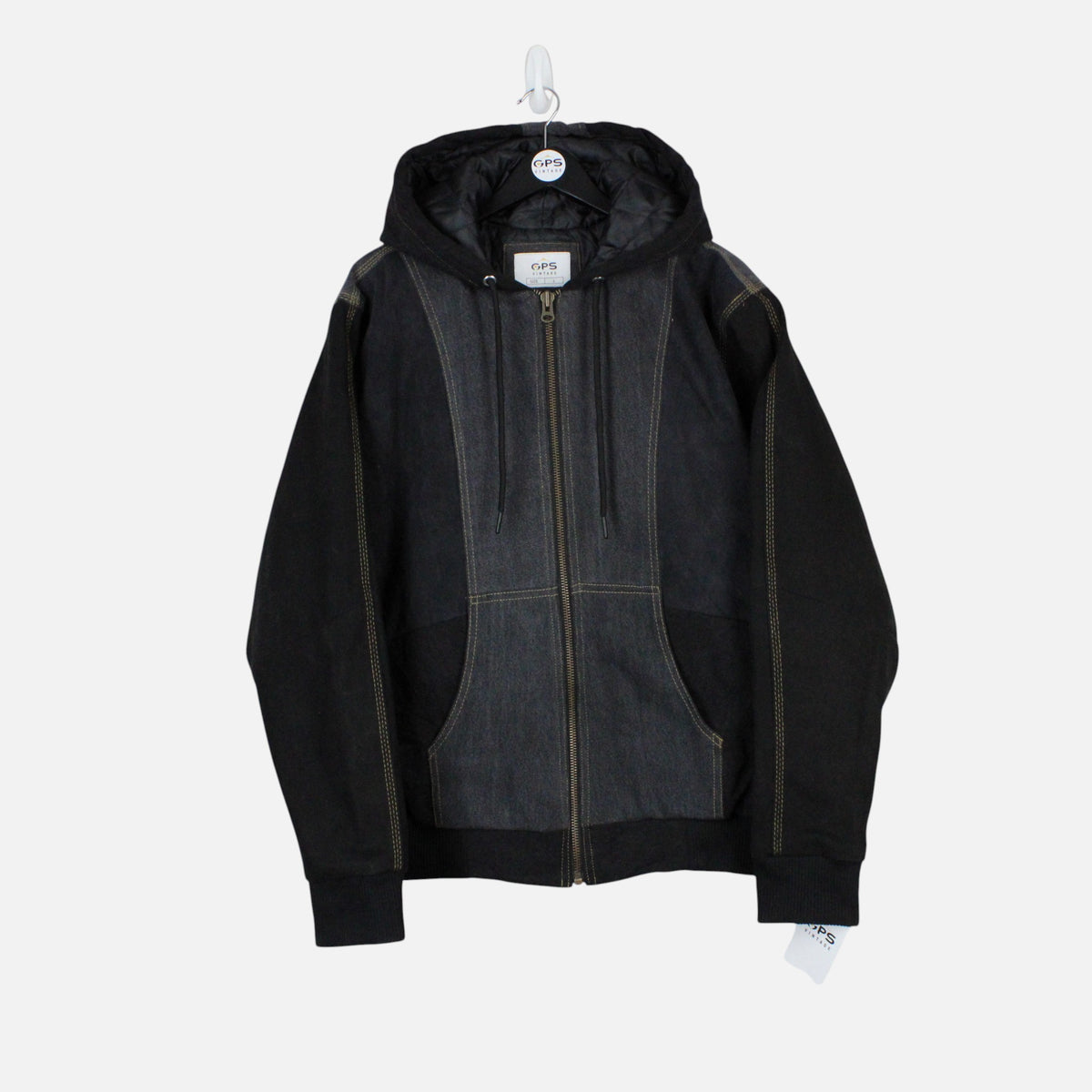 Denim Hooded Jacket | Black