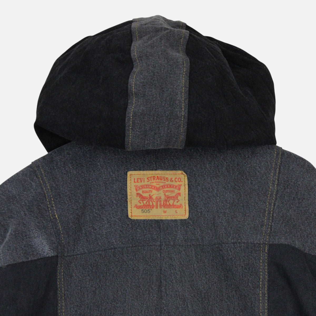 Denim Hooded Jacket | Black