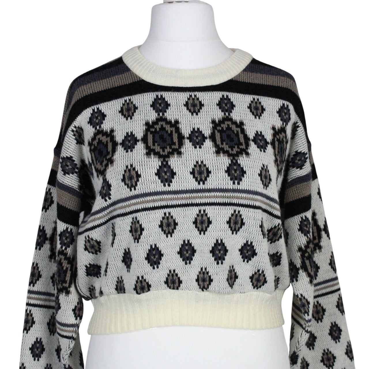 CROP KNIT Reworked Jumper Cream | Small