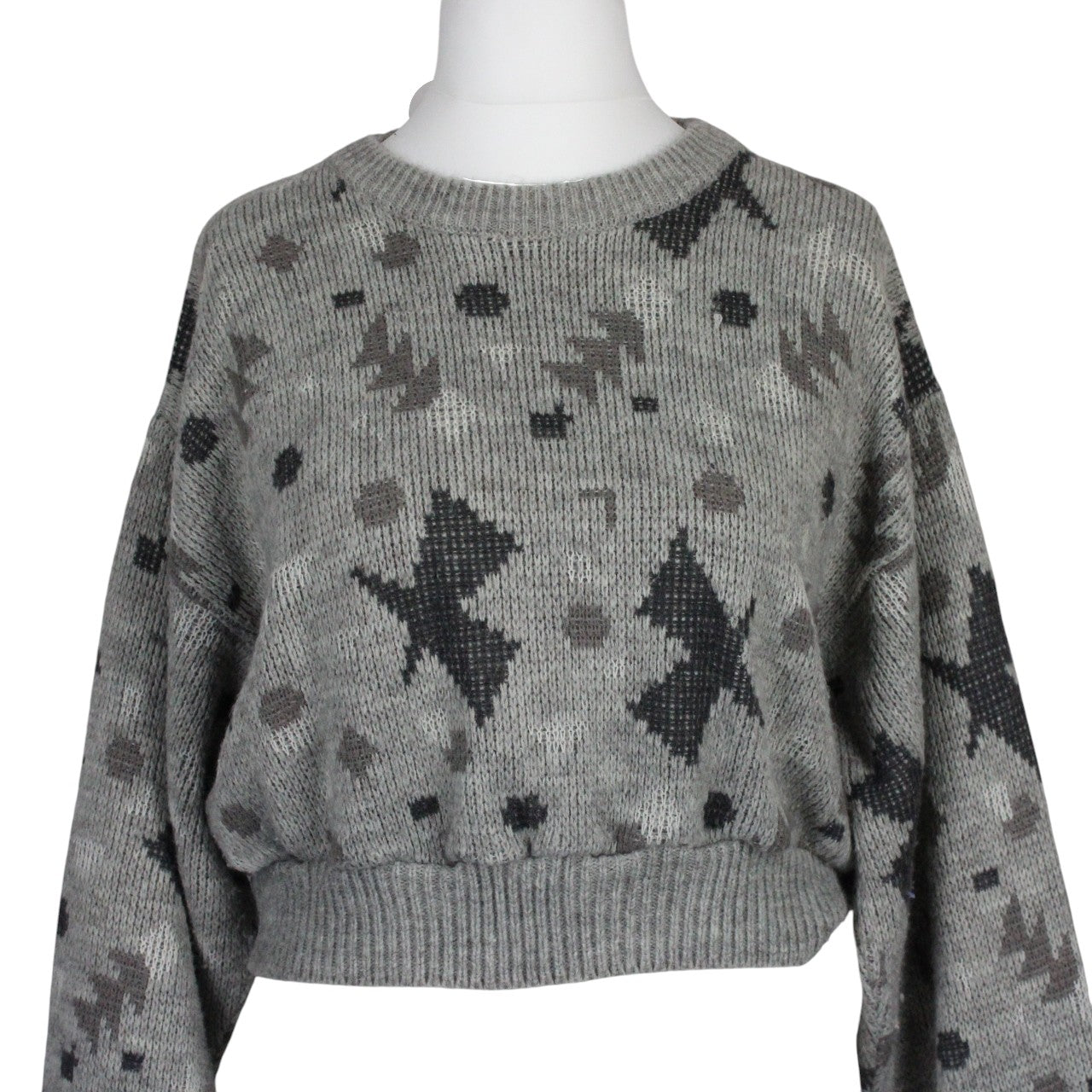 CROP KNIT Reworked Jumper Grey | Mediun