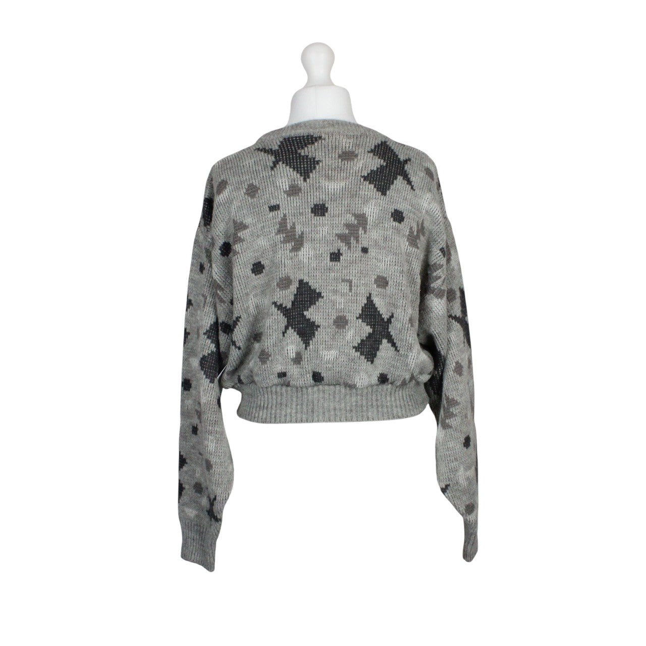 CROP KNIT Reworked Jumper Grey | Mediun