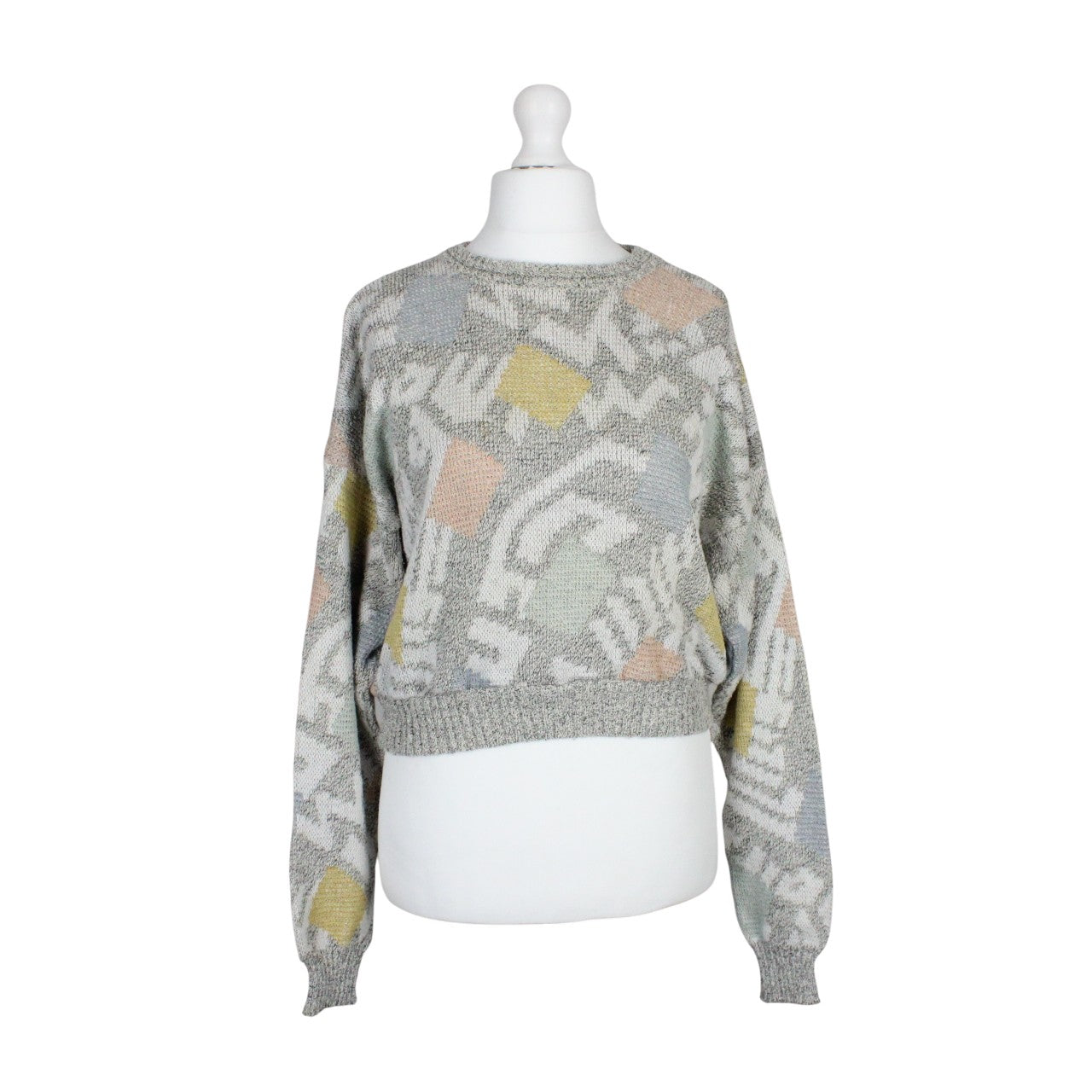 CROP KNIT Reworked Jumper Grey | Small