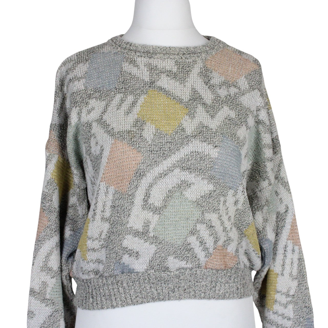 CROP KNIT Reworked Jumper Grey | Small