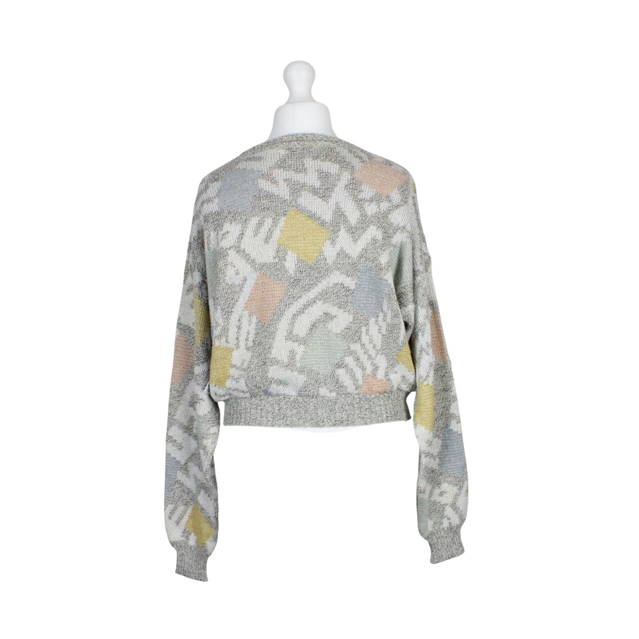 CROP KNIT Reworked Jumper Grey | Small