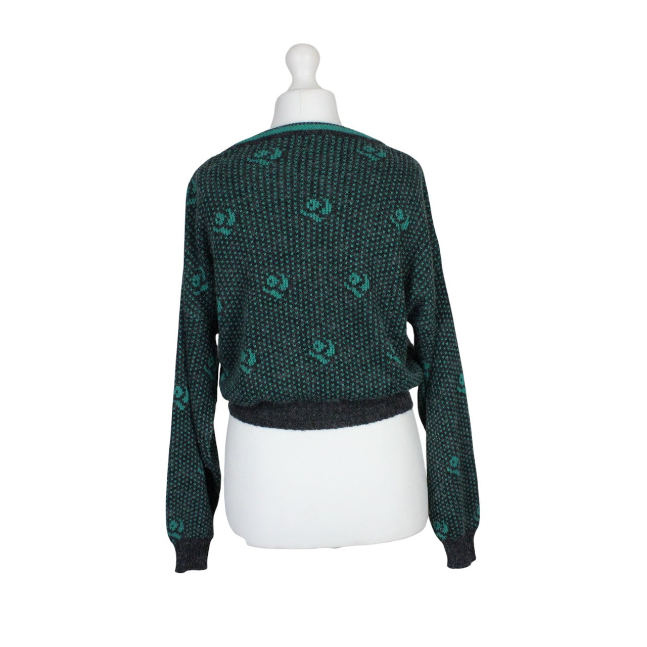 CROP KNIT Reworked Jumper Green | Small