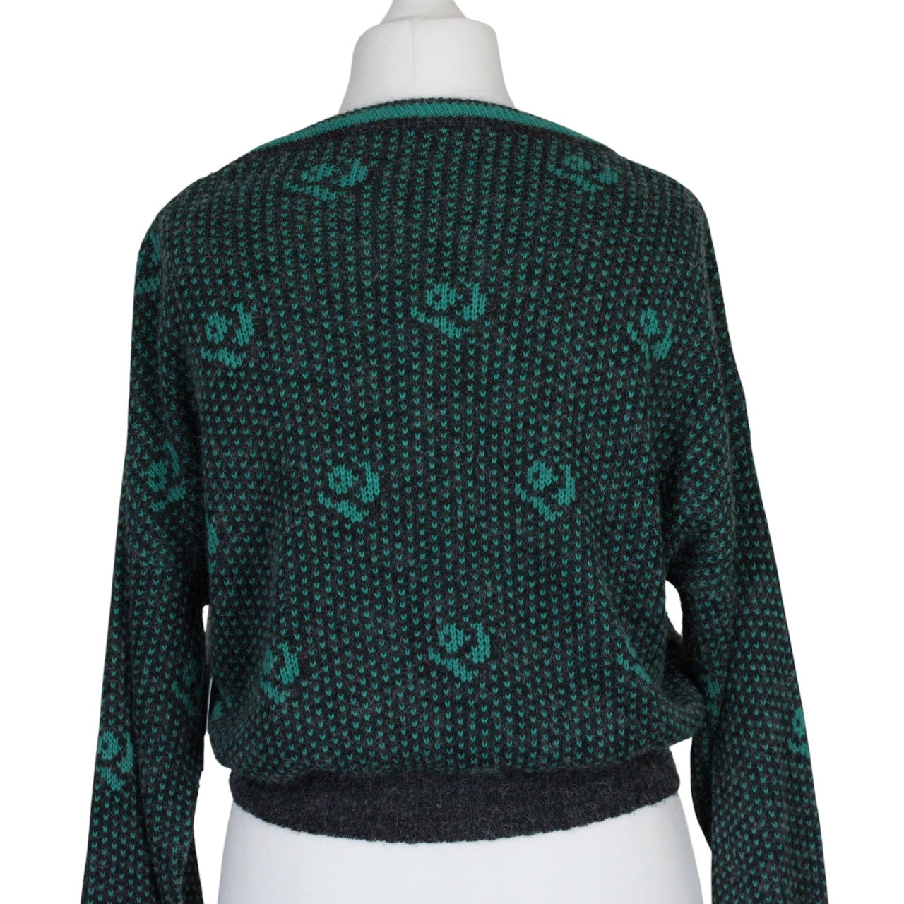 CROP KNIT Reworked Jumper Green | Small