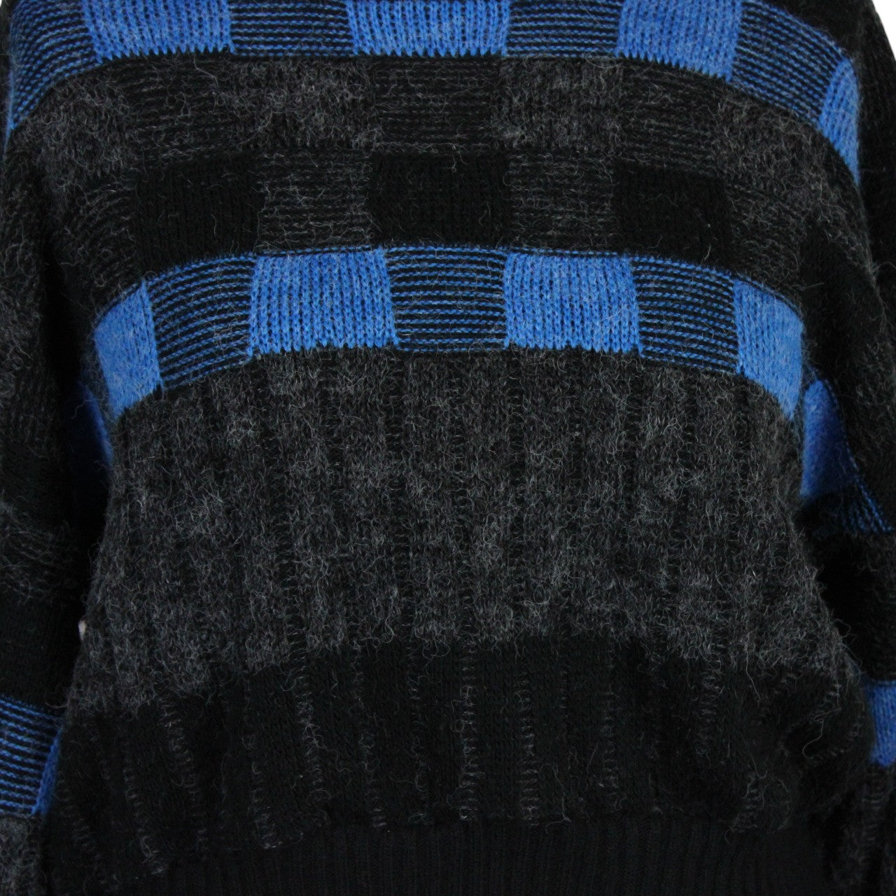 Womens Reworked Crop Knit Jumper Blue | Medium