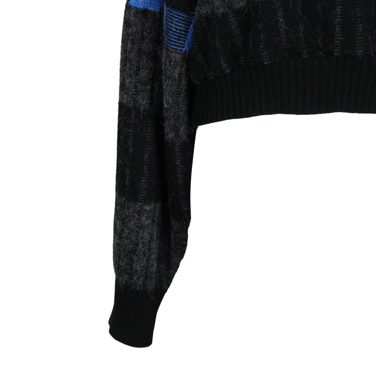 Womens Reworked Crop Knit Jumper Blue | Medium