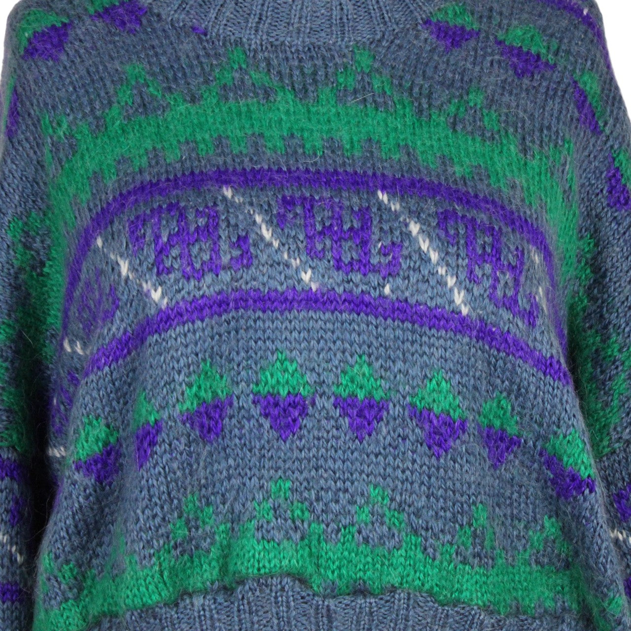 Womens Reworked Crop Knit Jumper Purple | Large