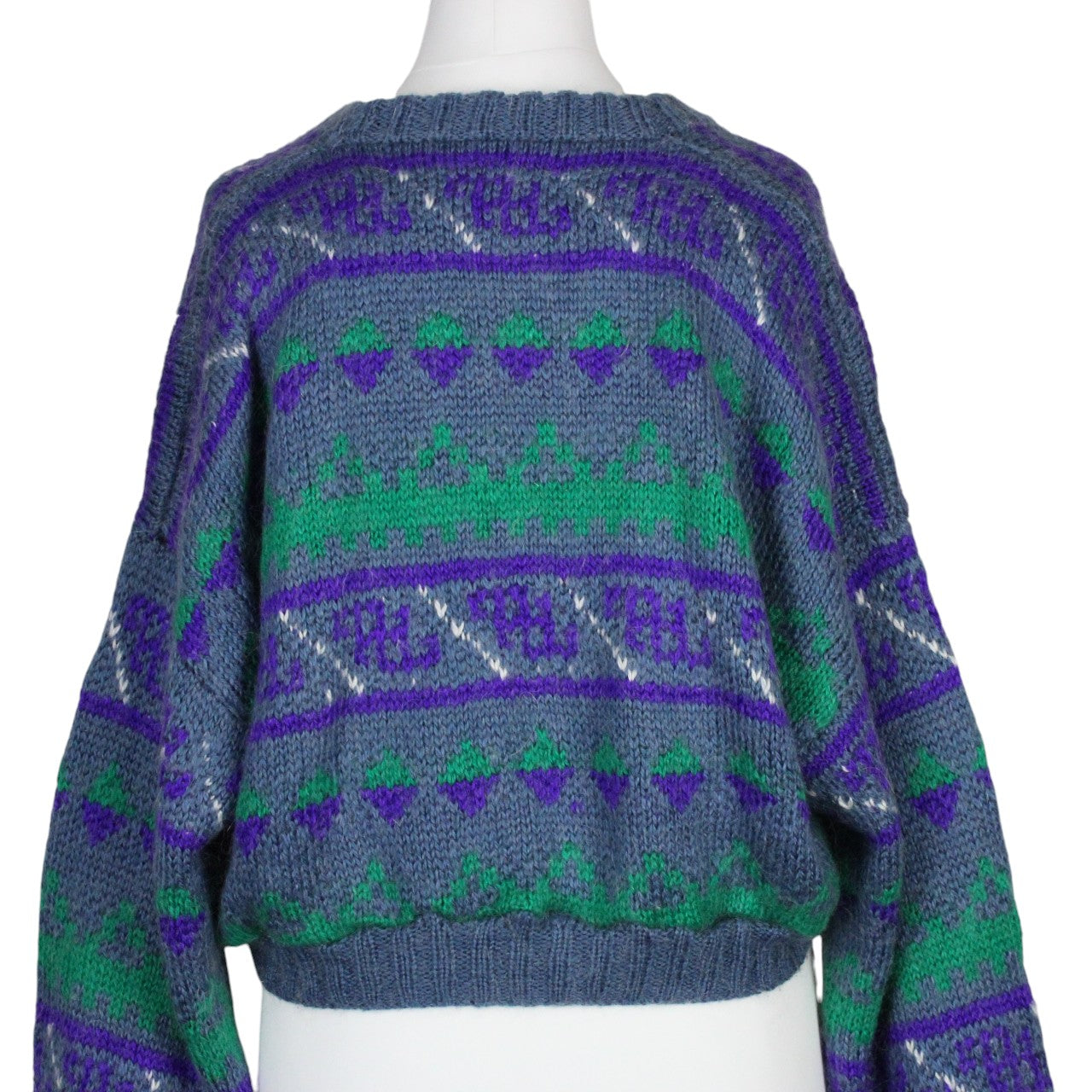 Womens Reworked Crop Knit Jumper Purple | Large