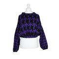 Womens Reworked Crop Knit Jumper Purple | Large