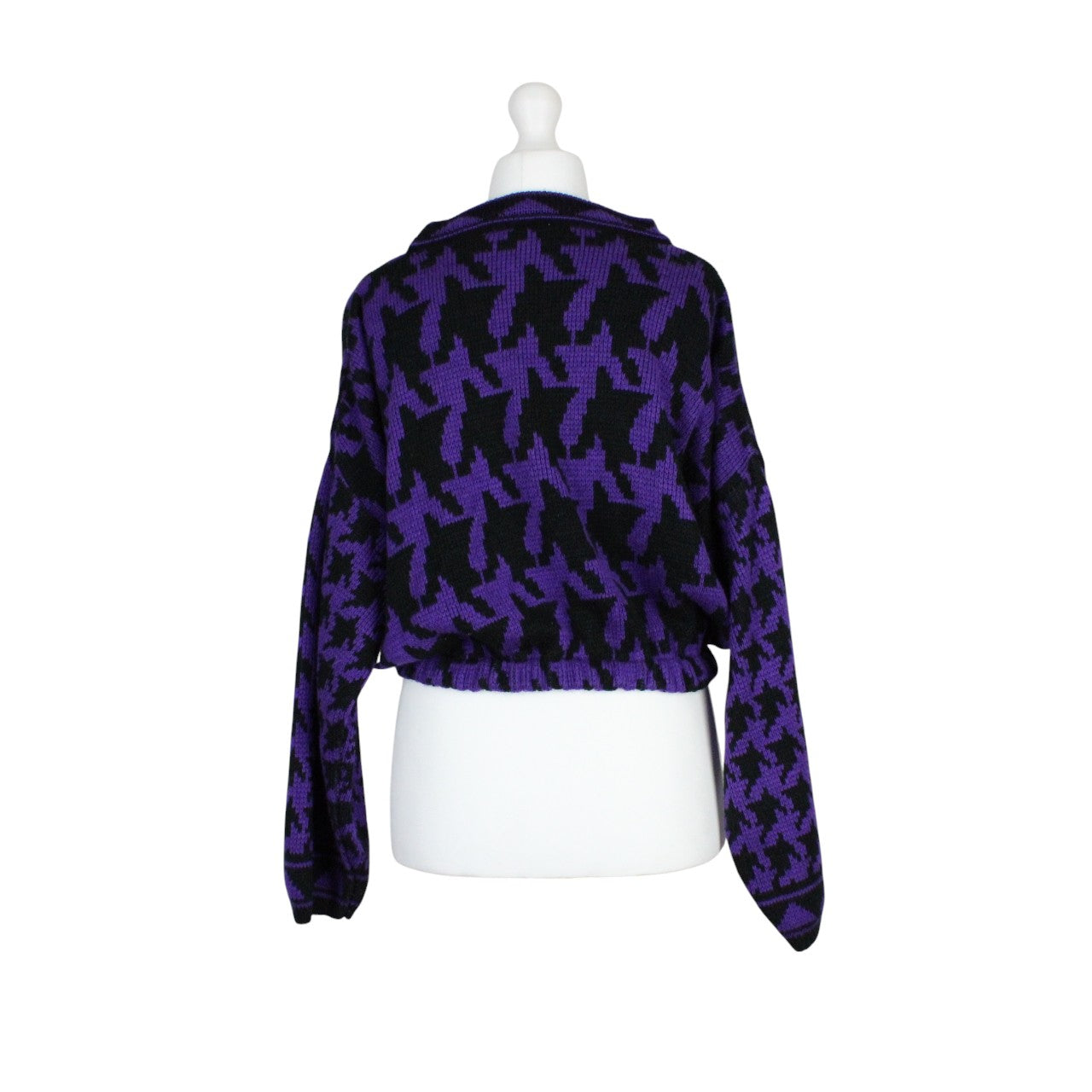 Womens Reworked Crop Knit Jumper Purple | Large