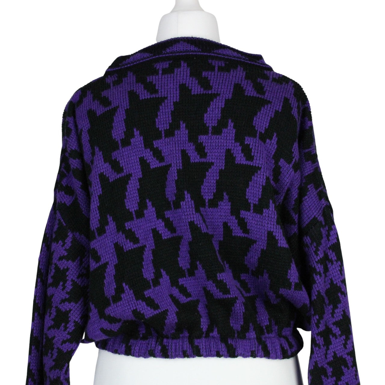 Womens Reworked Crop Knit Jumper Purple | Large