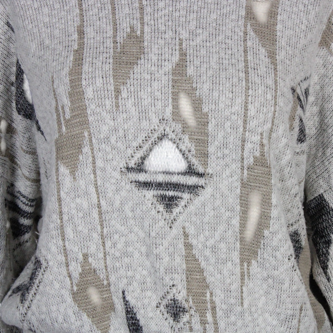 Womens Reworked Crop Knit Jumper Cream | Large