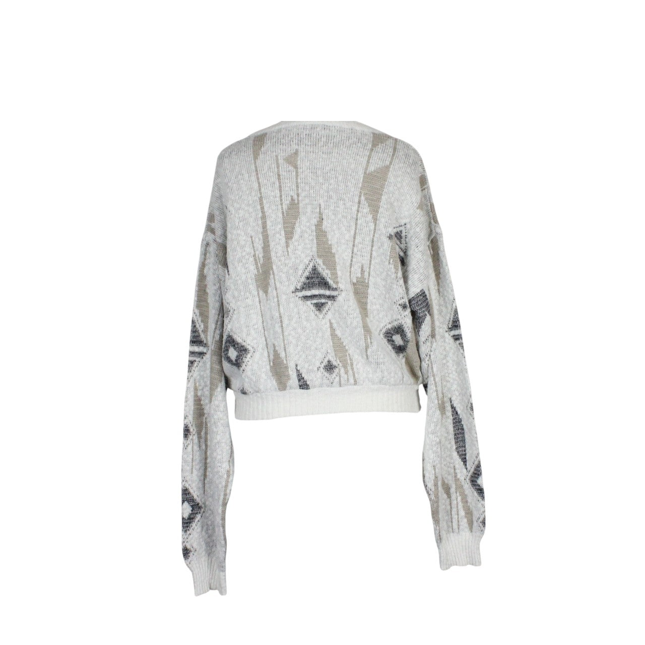 Womens Reworked Crop Knit Jumper Cream | Large