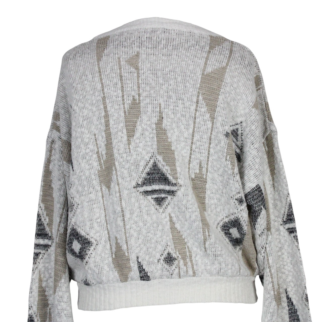 Womens Reworked Crop Knit Jumper Cream | Large