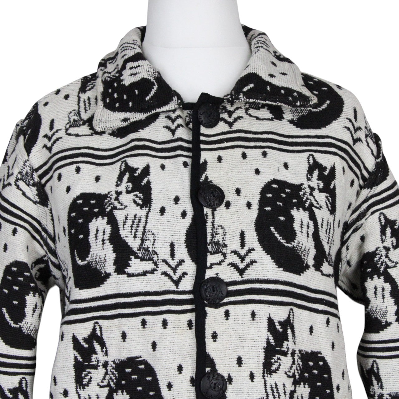 Womens Reworked Tapestry Jacket Black & White | Small