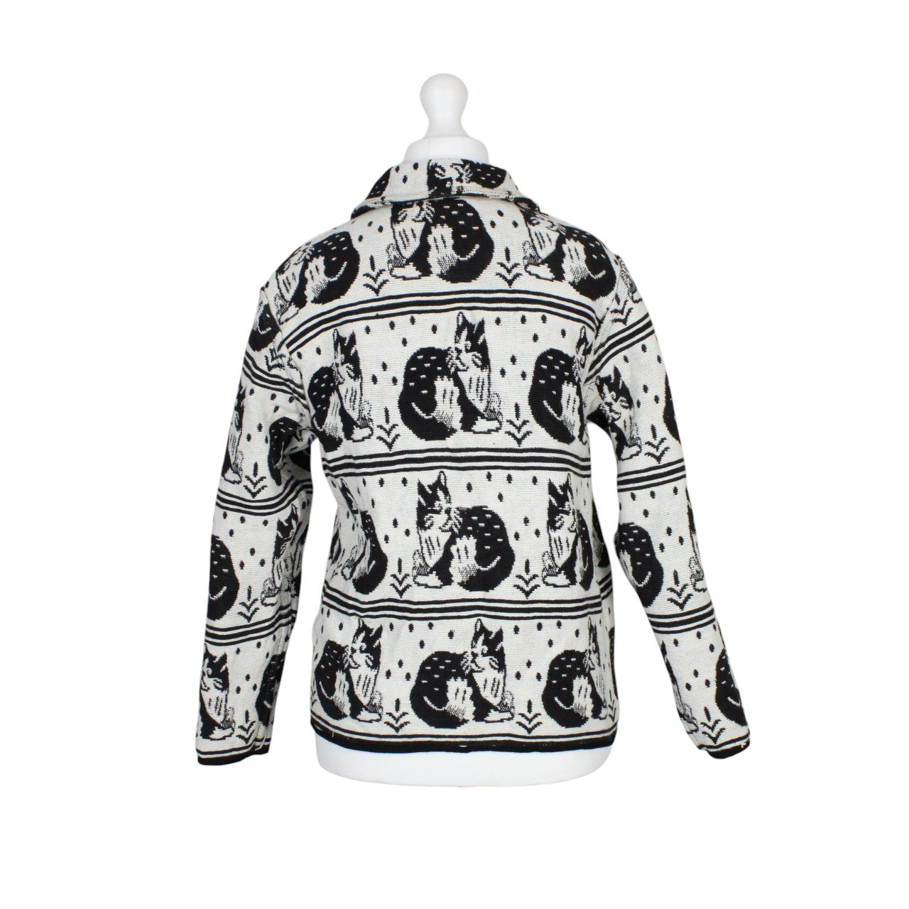 Womens Reworked Tapestry Jacket Black & White | Small