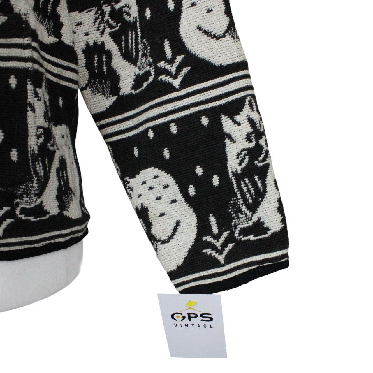 Womens Reworked Tapestry Jacket Black & White | Small