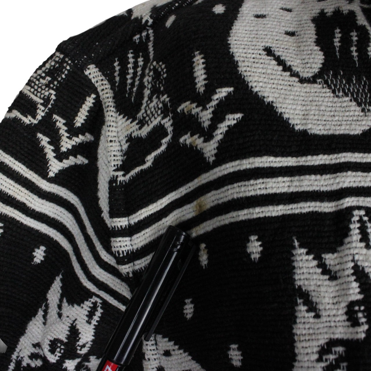 Womens Reworked Tapestry Jacket Black & White | Small