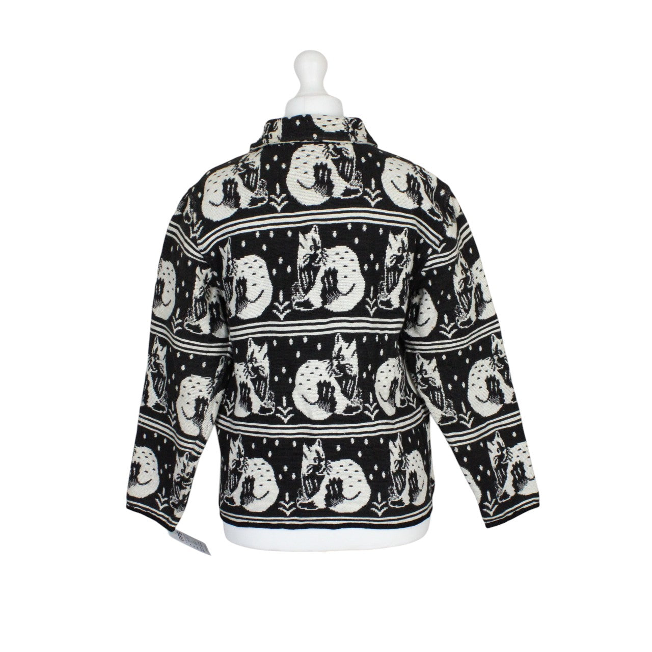 Womens Reworked Tapestry Jacket Black & White | Small