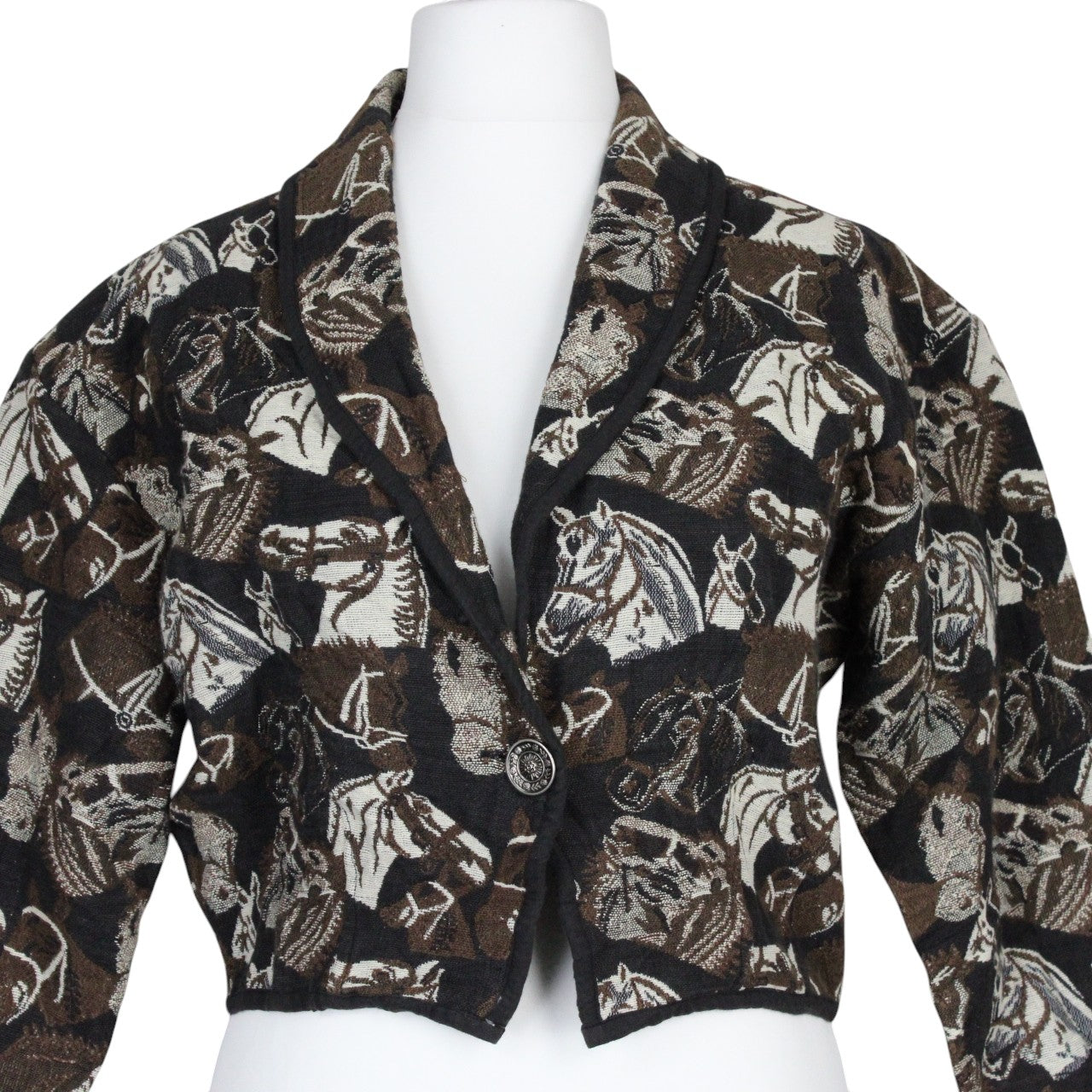 Womens Reworked Tapestry Jacket Brown & Black | Small