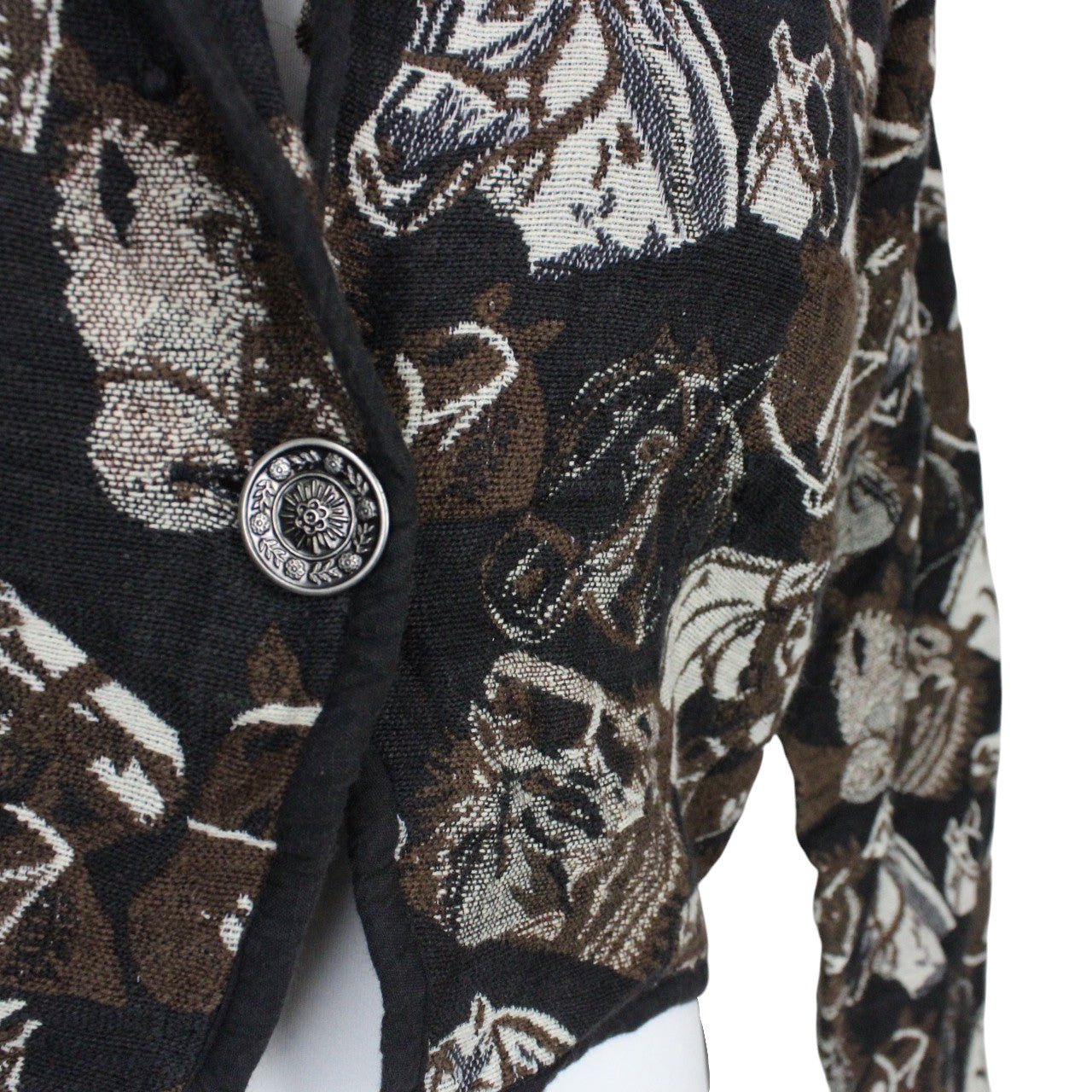 Womens Reworked Tapestry Jacket Brown & Black | Small