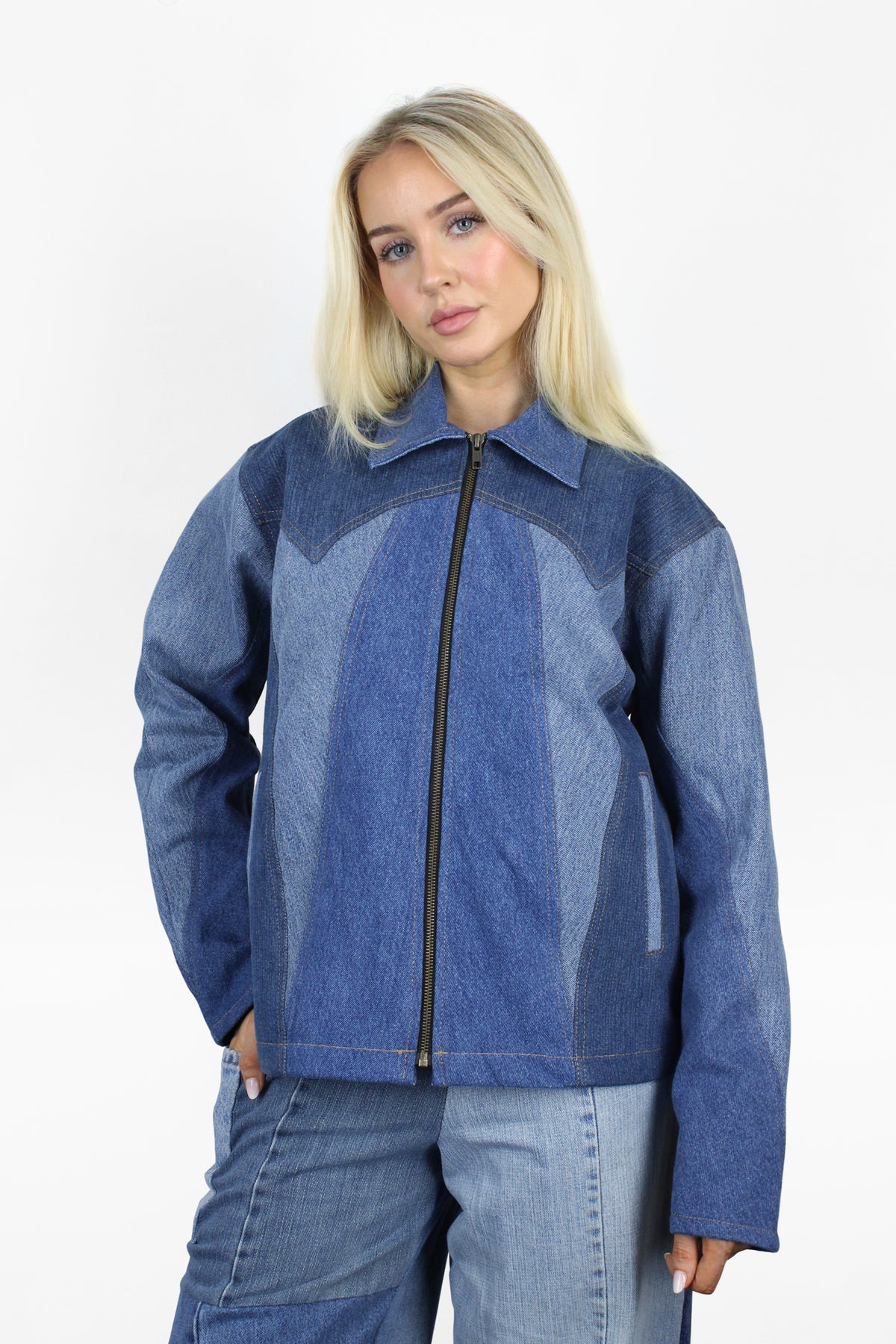 Denim Bomber Jacket | Blue