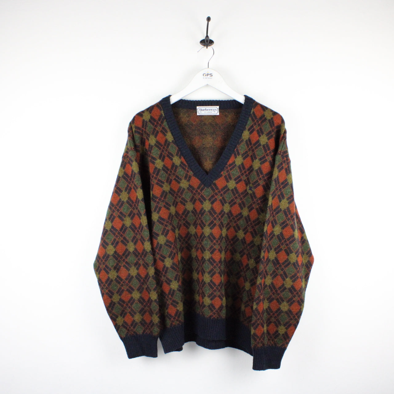 Vintage 90s BURBERRY Knit Sweatshirt Brown | Large