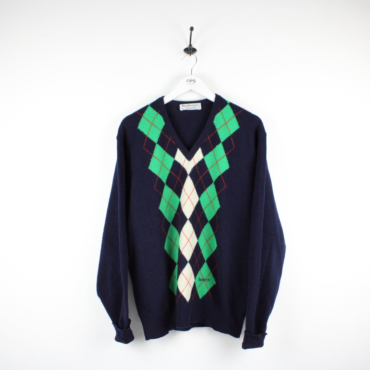 Vintage 90s BURBERRY Knit Sweatshirt Navy | Large