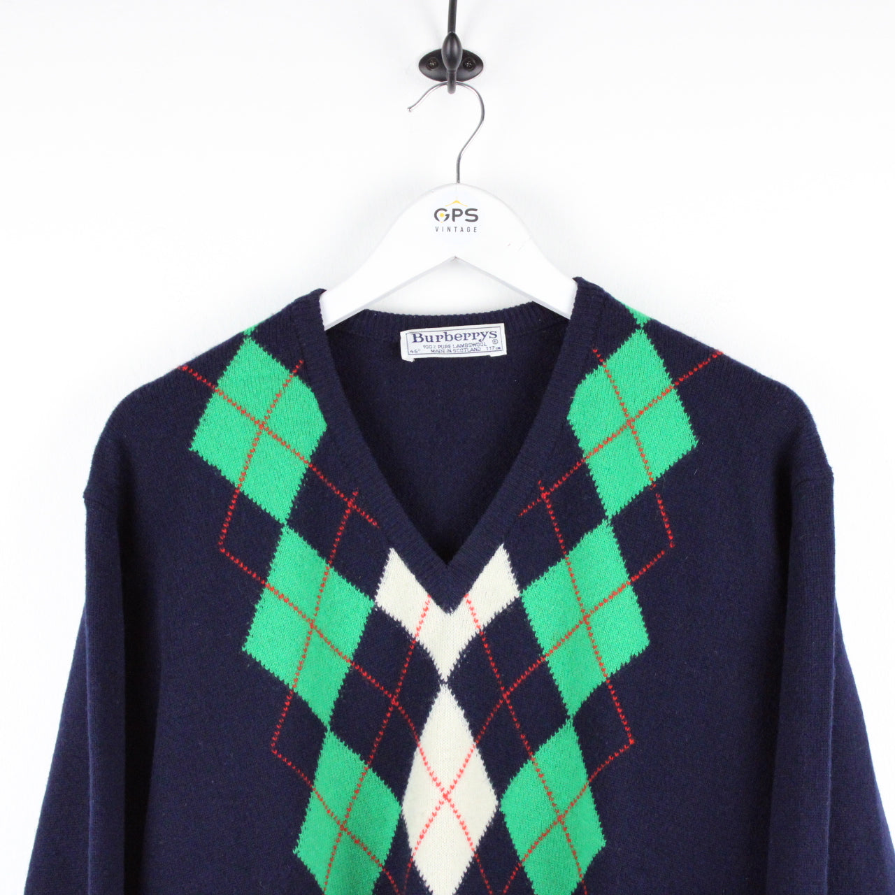 Vintage 90s BURBERRY Knit Sweatshirt Navy | Large